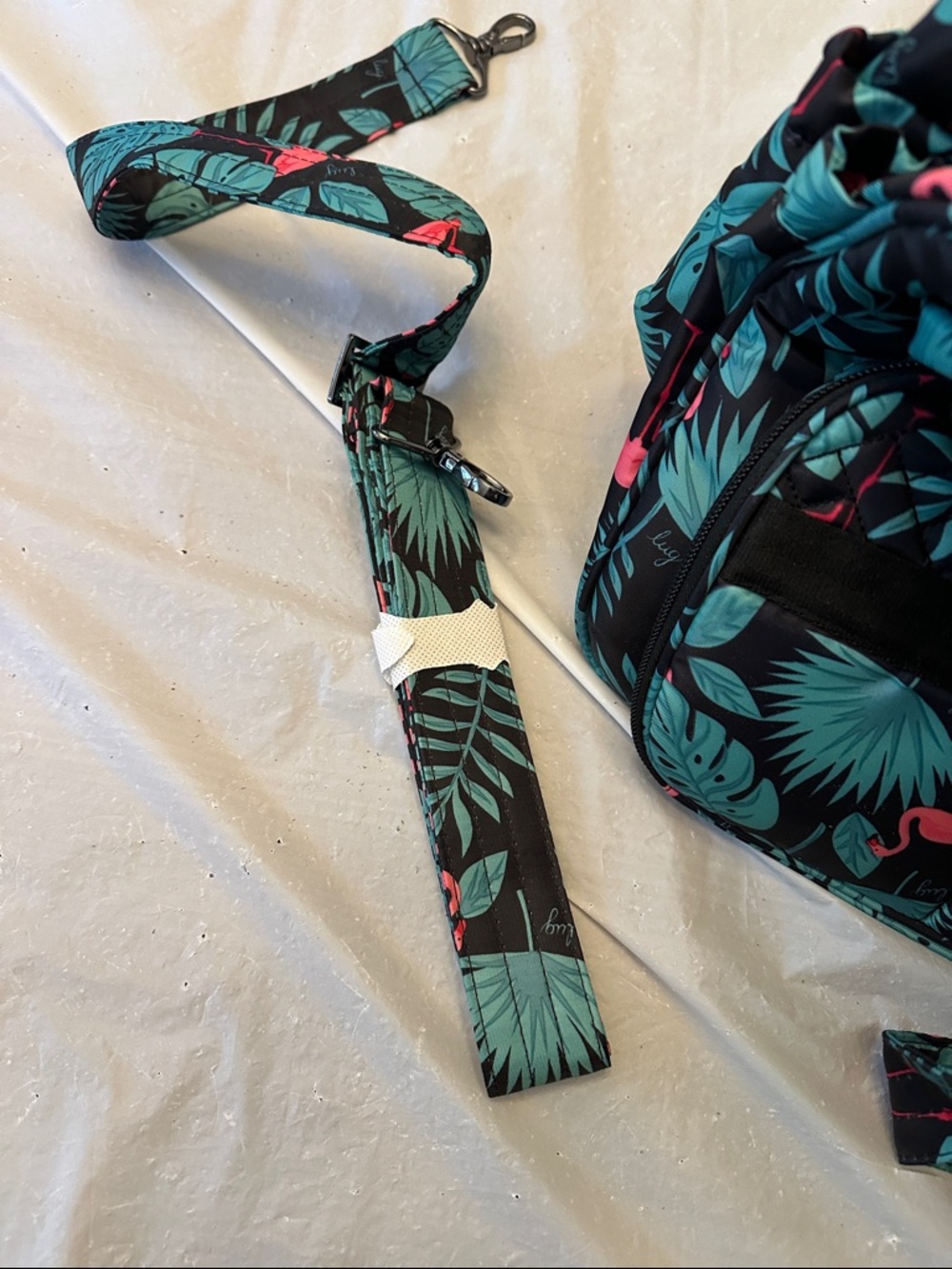 NWOT Lug Puddle Jumper Navy Flamingo Tropical Print - Picture 10 of 11